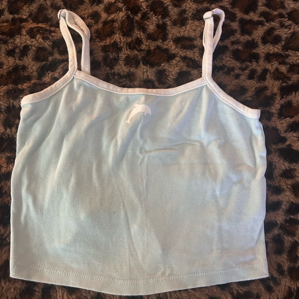 H&M White Cream Fitted Crop Camisole Top